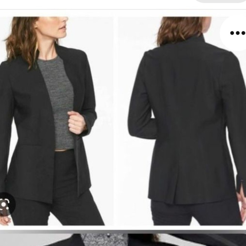 Athleta Cosmic Blazer Womens Black Open Front Stretch lined Jacket Extra… - Picture 2 of 10